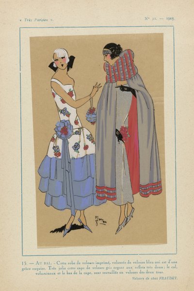 Très Parisien, 1923, No 11: 15. - AL BALLO. - Questo abito di velluto... da Anonymous