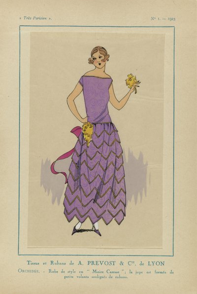 Très Parisien, 1923, No 1: Tessuti e nastri di A. Prevost... da Anonymous