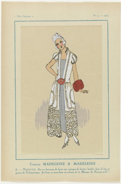 Très Parisien, 1923, No. 4: 8. - MARCHESA. Su un fodero... da Anonymous