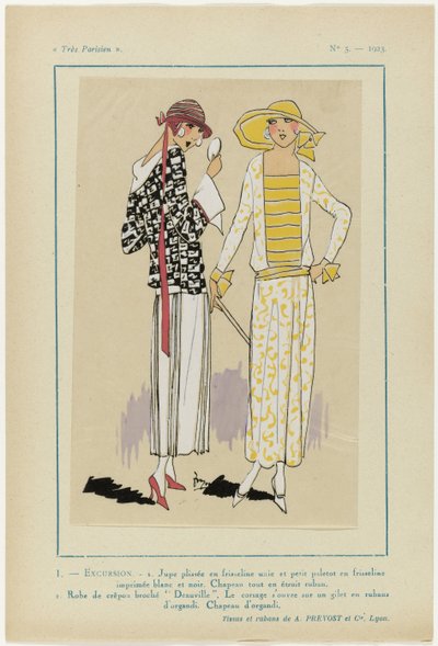 Très Parisien, 1923, No 5: 1. - ESCURSIONE. - 1. Gonna plissettata da Anonymous
