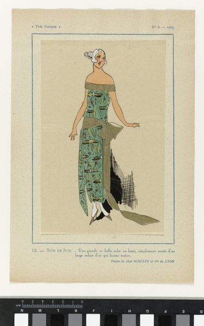 Très Parisien, 1923, No 6: 12.- Sera di giugno. - Un grande e bel vestito... da Anonymous