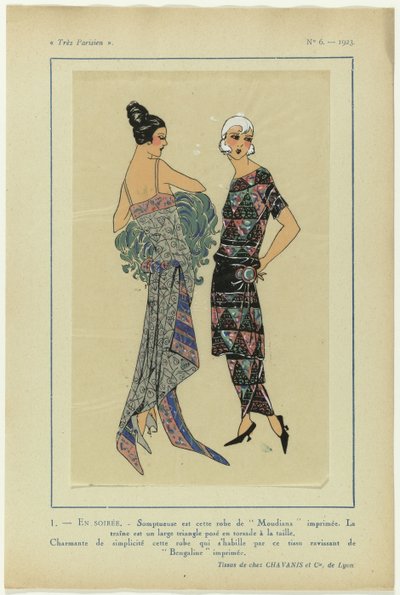 Très Parisien, 1923, No 6: 1 - EN SOIRÉE. - Somptueuse est cette robe... da Anonymous