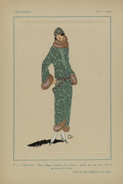 Très Parisien, 1923, No 7: 7. - FRILEUSE. - Très élégant manteau... da Anonymous