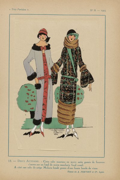 Très Parisien, 1923, No 8: 13.- DOLCE AUTUNNO. - Questo abito cappotto... da Anonymous