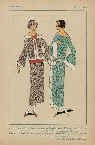 Très Parisien, 1923, No 8: 4. - COQUETTES. / Una giacca corta... da Anonymous