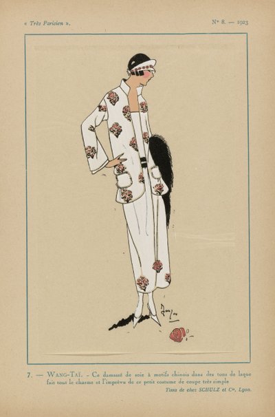 Très Parisien, 1923, No 8: 7.- WANG-TAÏ. - Questo damascato di seta... da Anonymous