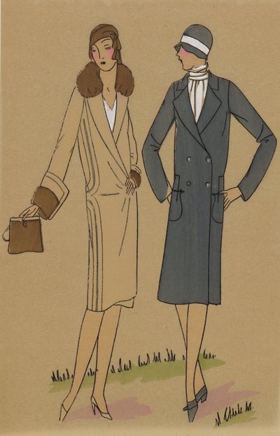 Très Parisien, 1928, No 6: Creazioni BEER / 2.- MONDAINE - Elegante cappotto... da Anonymous