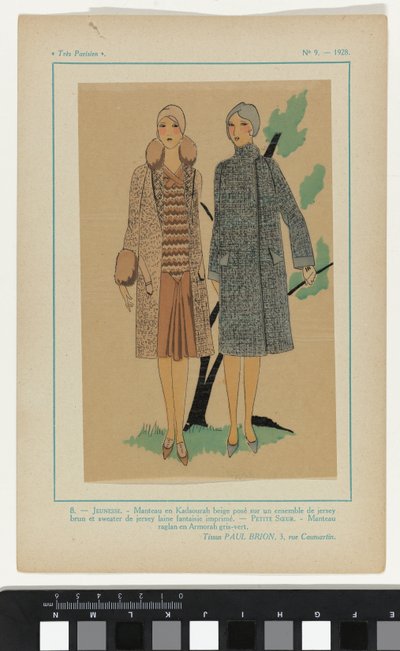 Très Parisien, 1928, No. 9: 8.- JEUNESSE. Manteau en Kadsourah da Anonymous