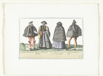 Due uomini e due donne vestiti secondo la moda di Anversa e Brabante, ca. 1580 da Anonymous