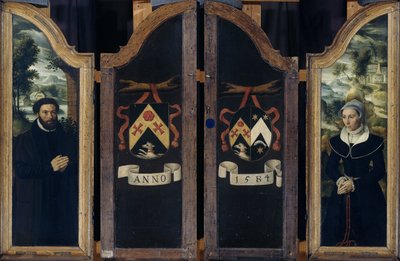 Due Ali di un Trittico con i Ritratti di Julien de Brouckere e sua Moglie Elisabeth Canneel da Anonymous