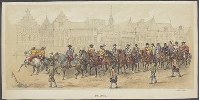 Mascherata di Utrecht, tavola a: la nobiltà, 1856 da Anonymous