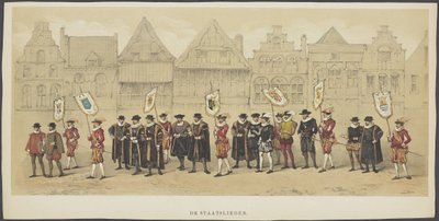 Mascherata di Utrecht, lastra c: statisti, 1856 da Anonymous