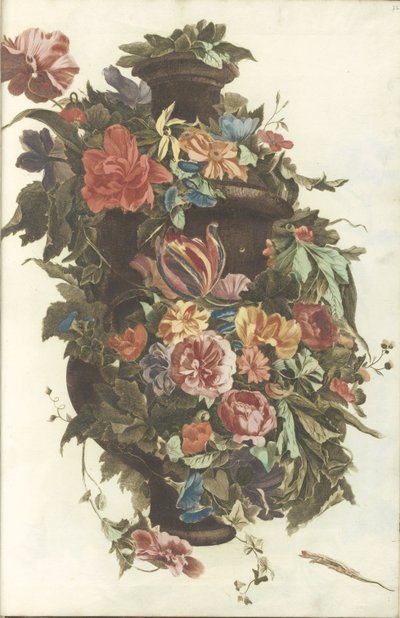 Vaso circondato da ghirlanda di fiori da Anonymous