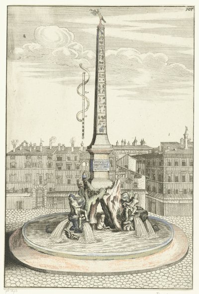 Fontana dei Quattro Fiumi (Architectura Curiosa Nova) da Anonymous