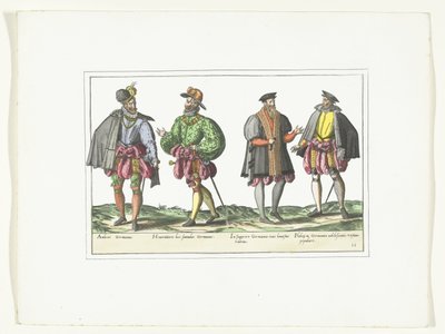 Quattro uomini vestiti secondo la moda tedesca, ca. 1580 da Anonymous