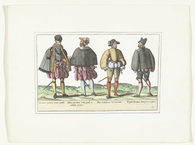 Quattro uomini vestiti secondo la moda tedesca, ca. 1580 da Anonymous