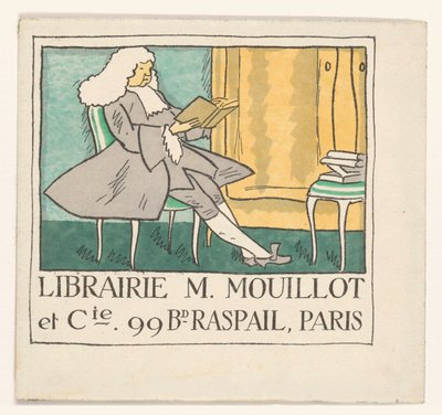 Biglietto da visita della libreria M. Mouillot et cie a Parigi da Anonymous