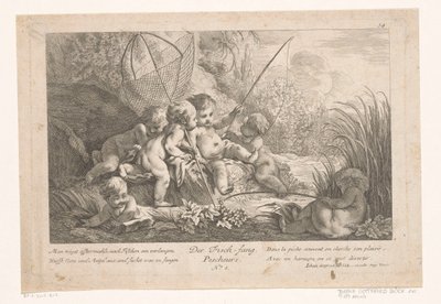 Putti che pescano da Anonymous