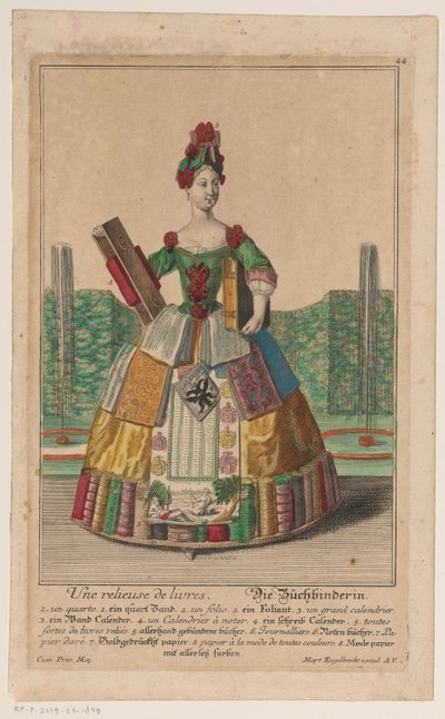 Donna con un costume di libri da Anonymous