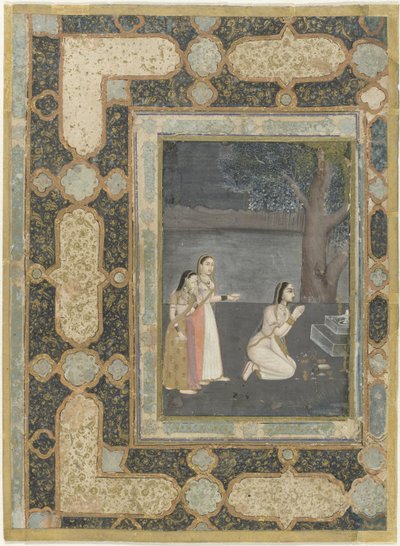 Donne davanti a un altare linga (Bhairavi ragini) da Anonymous