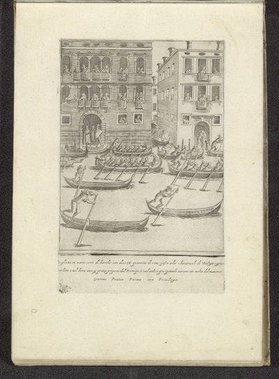 Gara di gondole e barche a remi, Venezia (serie: Scènes uit het Venetiaanse leven) da Anonymous