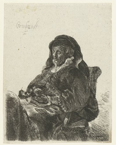 Vedova con guanti neri (La madre di Rembrandt come vedova) da Anonymous