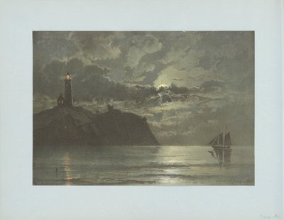 Veduta marina con faro da un dipinto di C. Frederick Sørensen da Anonymous