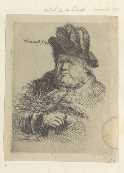 Uomo seduto con cappello alto (Raccolta di ottantacinque stampe originali) da Anonymous