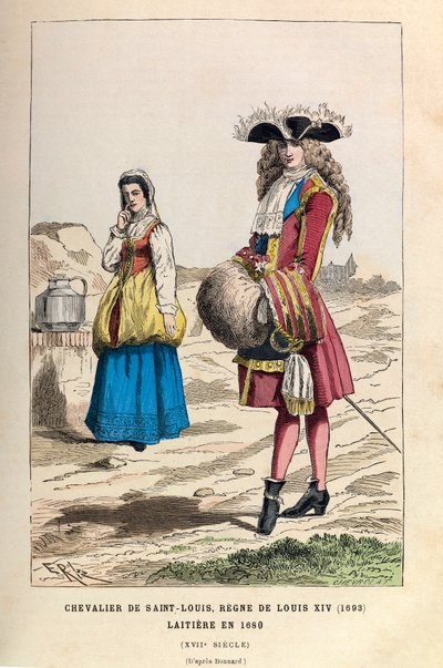 Un Cavaliere di San Luigi (1693) e una Lattiera (1680) sotto il regno del re Luigi XIV nel XVII secolo da Anonymous Anonymous