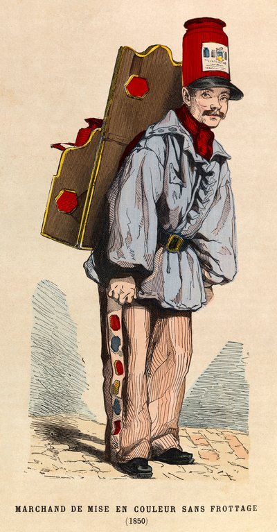 Un mercante di colori senza attrito a Parigi nel 1850 da Anonymous Anonymous