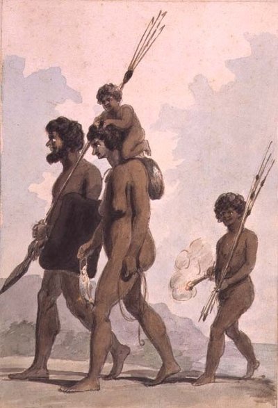 Una famiglia del Nuovo Galles del Sud, possibilmente di Philip Gidley King (1758-1808), c.1788-92 da Anonymous Anonymous