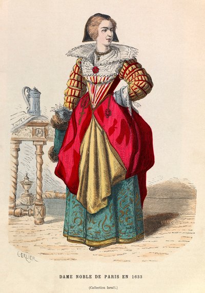 Una nobile dama di Parigi 1633 - collezione privata da Anonymous Anonymous