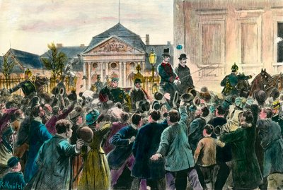 Acclamazione della folla alla partenza di Otto von Bismarck che lascia l