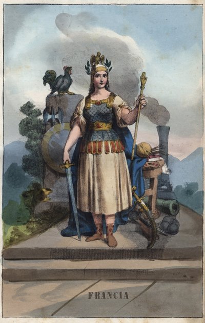 Allegoria della Francia - incisione da "Usi e Costumi di Tutti i Popoli dell