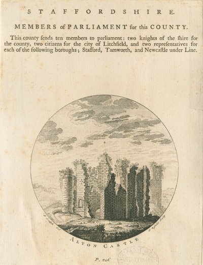 Castello di Alton: incisione, nd [?fine XVIII sec] da Anonymous Anonymous