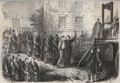 Esecuzione al Bagne di Tolone nel XIX secolo. Incisione in "Histoire des bagnes depuis leur création à nos jours" (1877) di Pierre Zaccone (1817-1895). Collezione privata. da Anonymous Anonymous