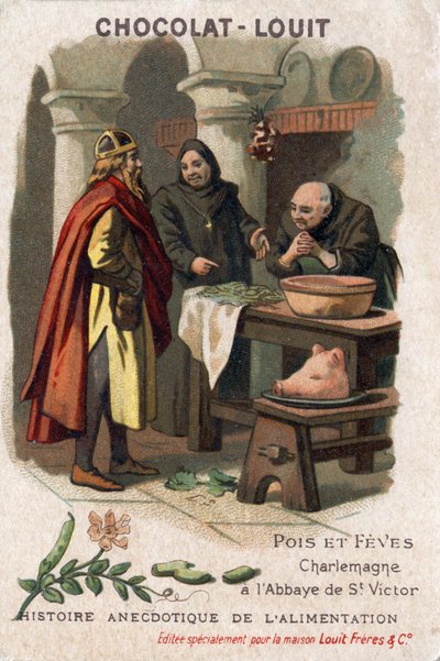 Storia aneddotica del cibo: piselli e fave. Carlo Magno chiede la ricetta ai monaci dell