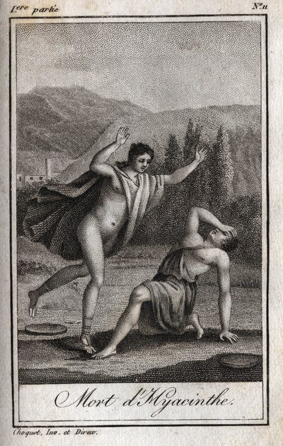 Apollo e Giacinto (Morte di Giacinto). Incisione del 1819 in 