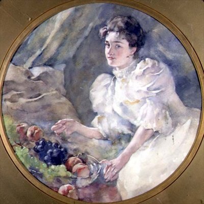 Disporre la frutta, c.1885 (tondo) da Anonymous Anonymous