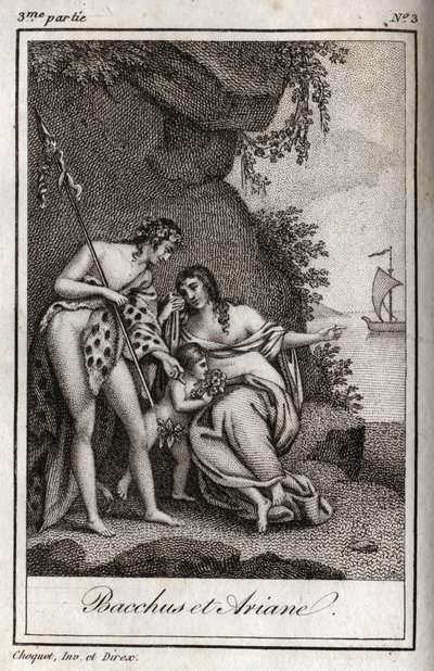 Bacco e Arianna. Incisione del 1819 in 