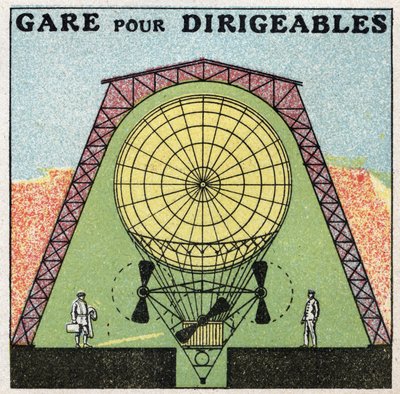 Palloni: stazione per dirigibili. Illustrazione anonima del 1925. Collezione privata. da Anonymous Anonymous