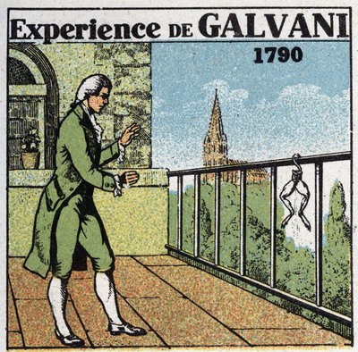 Batterie e accumulatori: esperimento di Luigi Galvani (1737-1798) sull