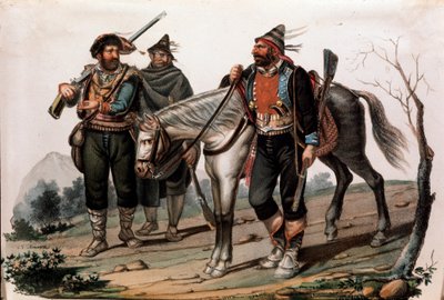 Brigantaggio in Calabria, Italia. Incisione del XIX secolo Collezione Privata da Anonymous Anonymous