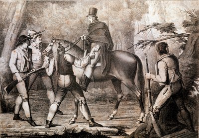 Briganti che attaccano un viaggiatore a cavallo da Anonymous Anonymous