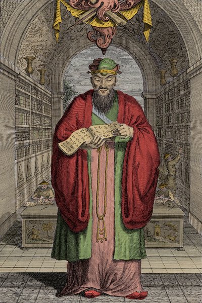 Confucio (551-479 a.C.) incisione - Confucio (o Kong Fu Zi o KongZi) (551-479 a.C.) da Anonymous Anonymous
