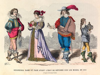 Costumi di signori, dame e paggi prima dell