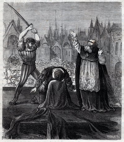 Decapitazione del conte Egmont e Hoorn (1568) a Bruxelles durante la tirannia spagnola nei Paesi Bassi - Guerra dei Quattro Venti Anni (1568-1648): la decapitazione di Lamoral, conte di Egmont, principe di Gavre (1522-1568), politico olandese. Fu condannat da Anonymous Anonymous
