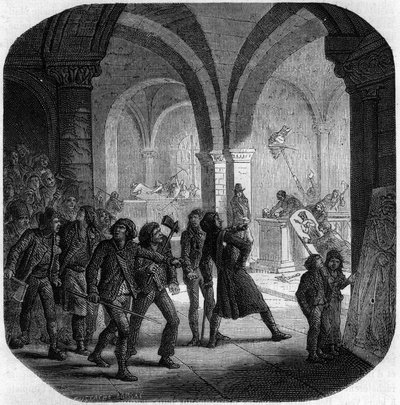 Distruzione delle tombe reali della monarchia francese nella Chiesa di Saint-Denis da Anonymous Anonymous