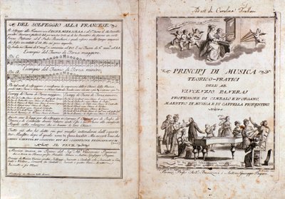 Doppia pagina da un manuale di teoria musicale di Vincenzo Panerai da Anonymous Anonymous