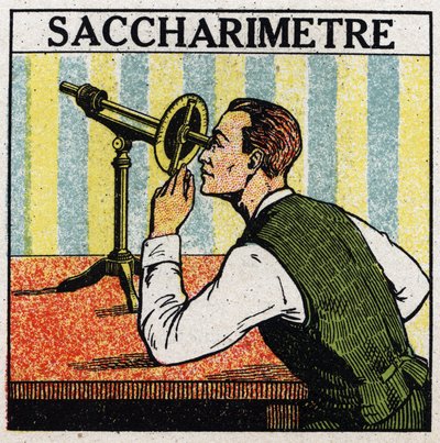 Doppia rifrazione: saccarimetro. Illustrazione anonima del 1925. Collezione privata. da Anonymous Anonymous